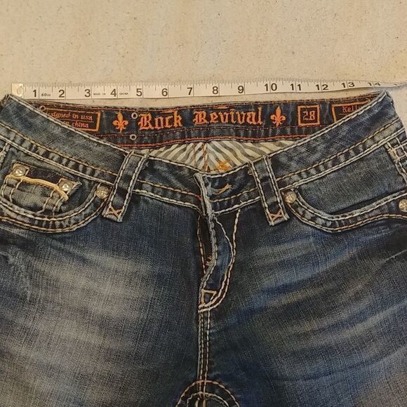 Perfect Raw Hem EUC Rock Revival KELLY Bootcut Jeans 28--- 30" inseam - Picture 8 of 12